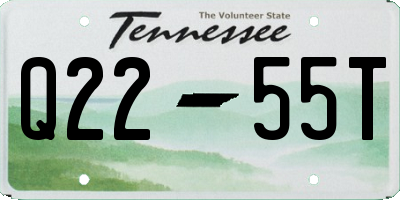 TN license plate Q2255T