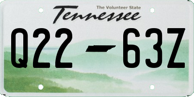TN license plate Q2263Z