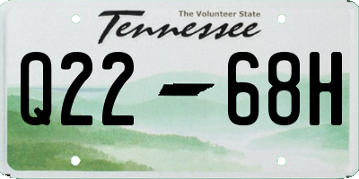 TN license plate Q2268H