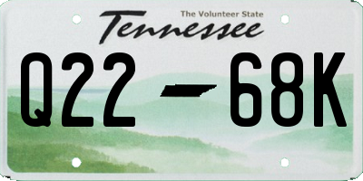 TN license plate Q2268K