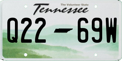 TN license plate Q2269W