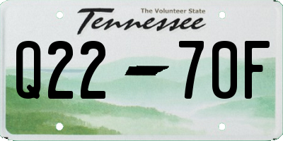TN license plate Q2270F