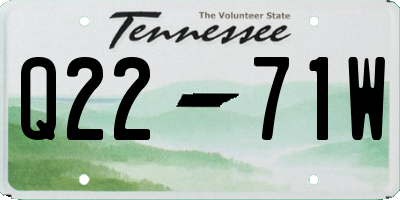 TN license plate Q2271W