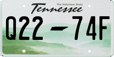 TN license plate Q2274F