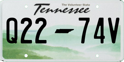 TN license plate Q2274V