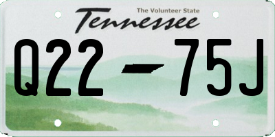 TN license plate Q2275J