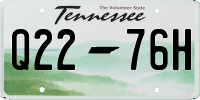 TN license plate Q2276H