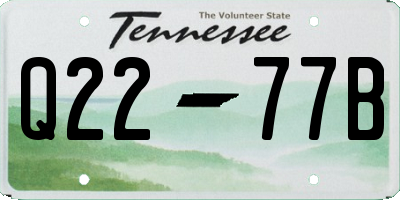 TN license plate Q2277B