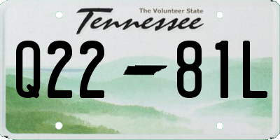 TN license plate Q2281L