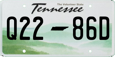 TN license plate Q2286D