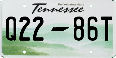 TN license plate Q2286T