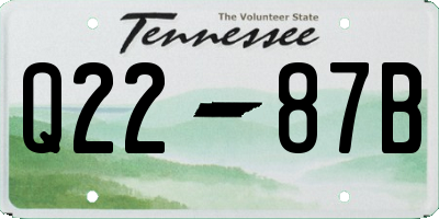TN license plate Q2287B