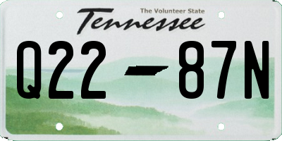 TN license plate Q2287N