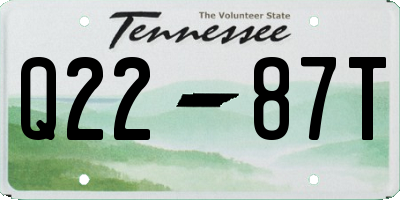 TN license plate Q2287T