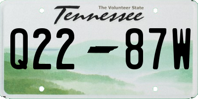 TN license plate Q2287W