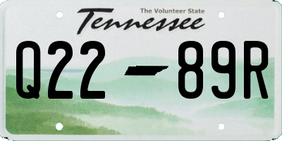 TN license plate Q2289R