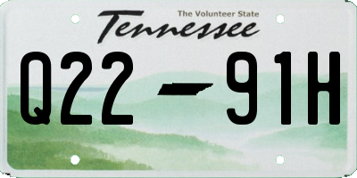 TN license plate Q2291H