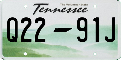 TN license plate Q2291J