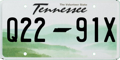 TN license plate Q2291X
