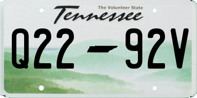 TN license plate Q2292V