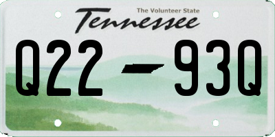 TN license plate Q2293Q