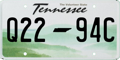TN license plate Q2294C
