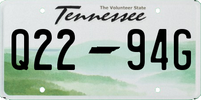 TN license plate Q2294G
