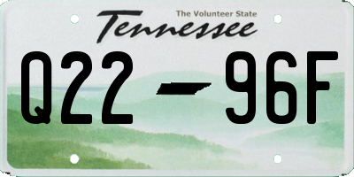 TN license plate Q2296F