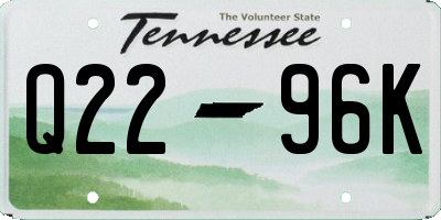 TN license plate Q2296K