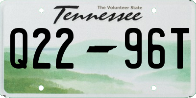 TN license plate Q2296T