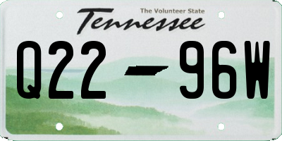 TN license plate Q2296W