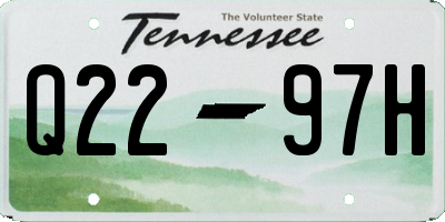 TN license plate Q2297H