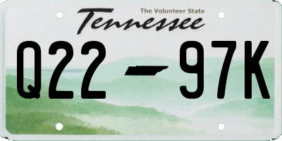 TN license plate Q2297K