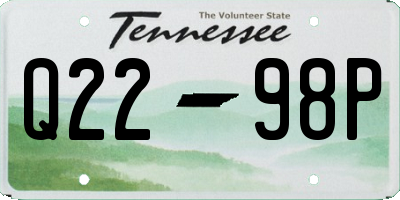 TN license plate Q2298P