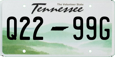TN license plate Q2299G