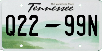 TN license plate Q2299N