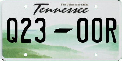 TN license plate Q2300R