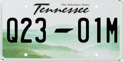 TN license plate Q2301M