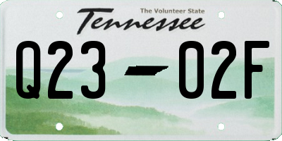 TN license plate Q2302F