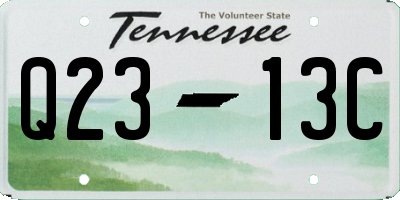 TN license plate Q2313C