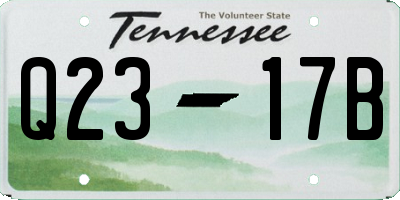 TN license plate Q2317B