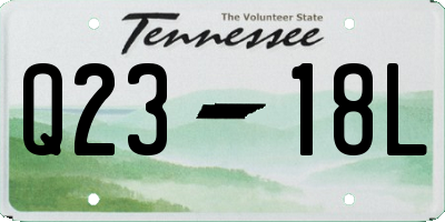 TN license plate Q2318L