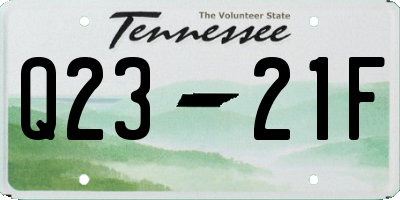 TN license plate Q2321F