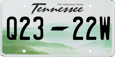 TN license plate Q2322W