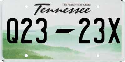 TN license plate Q2323X