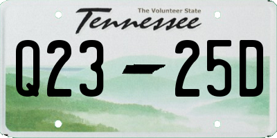 TN license plate Q2325D