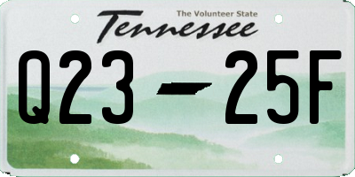 TN license plate Q2325F