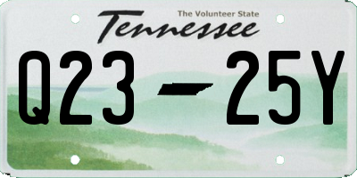 TN license plate Q2325Y