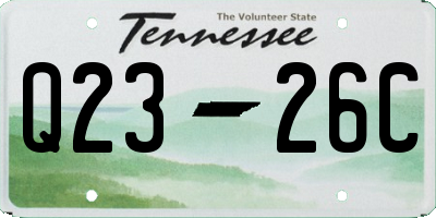 TN license plate Q2326C