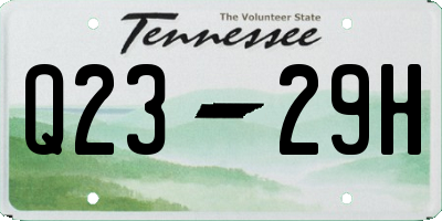TN license plate Q2329H